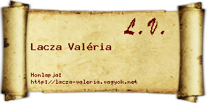 Lacza Valéria névjegykártya